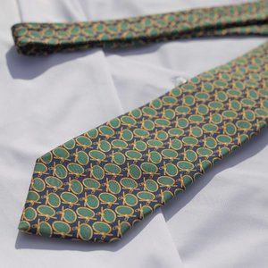 AUSTIN REED Vintage Tie | Blue Yellow Green Neckwear | Mens Retro Accessories